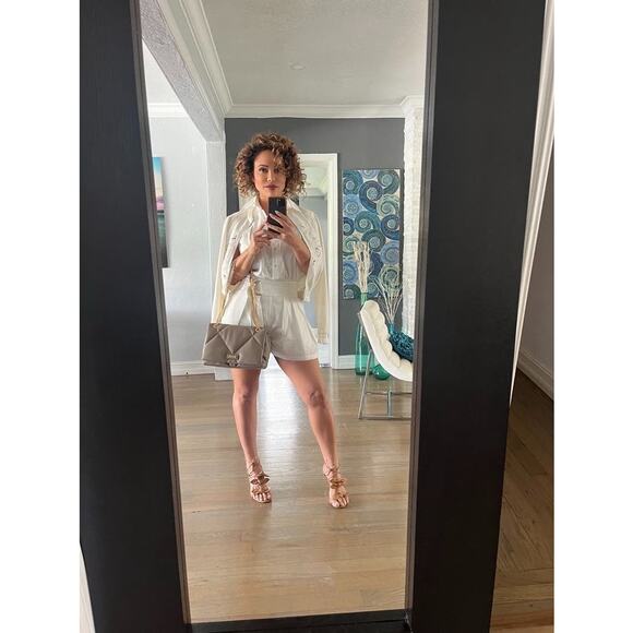 RAMY BROOK White 100% Cotton Collared Sleeveless Nyomi Romper Size XS - Picture 12 of 13